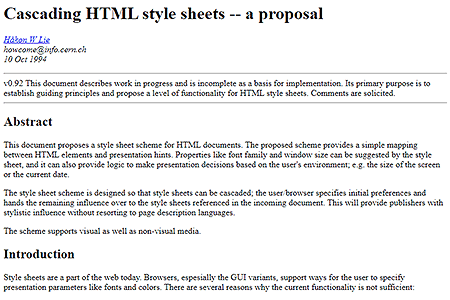 Cascading HTML style sheets – a&nbsp;proposal