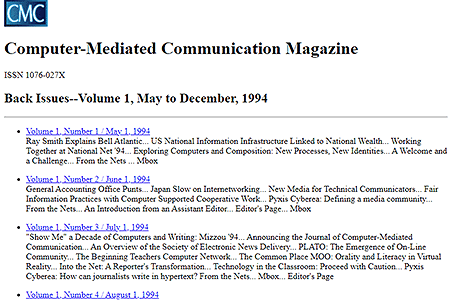 Computer-Mediated Communication Magazine