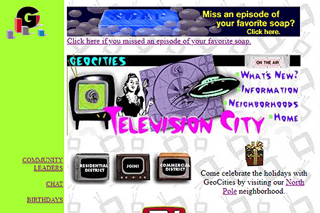 GeoCities TelevisionCity Neighborhood