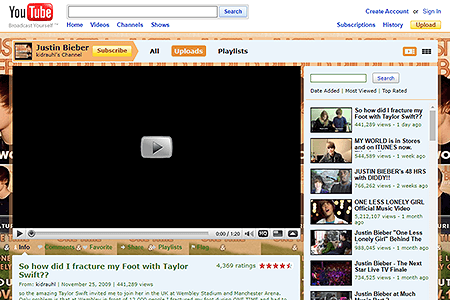 Justin Bieber YouTube Channel
