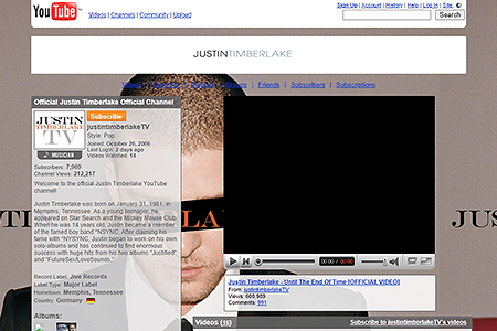 Justin Timberlake YouTube Channel