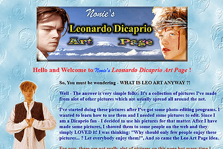 Nonie’s Leonardo Dicaprio Art Page