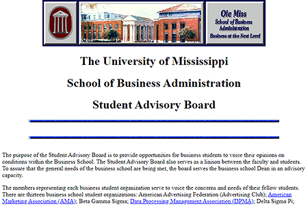 Ole Miss Business School Student Advisory