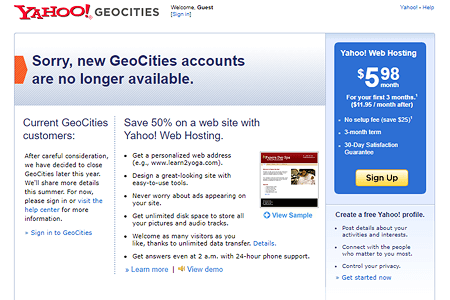 Yahoo! GeoCities